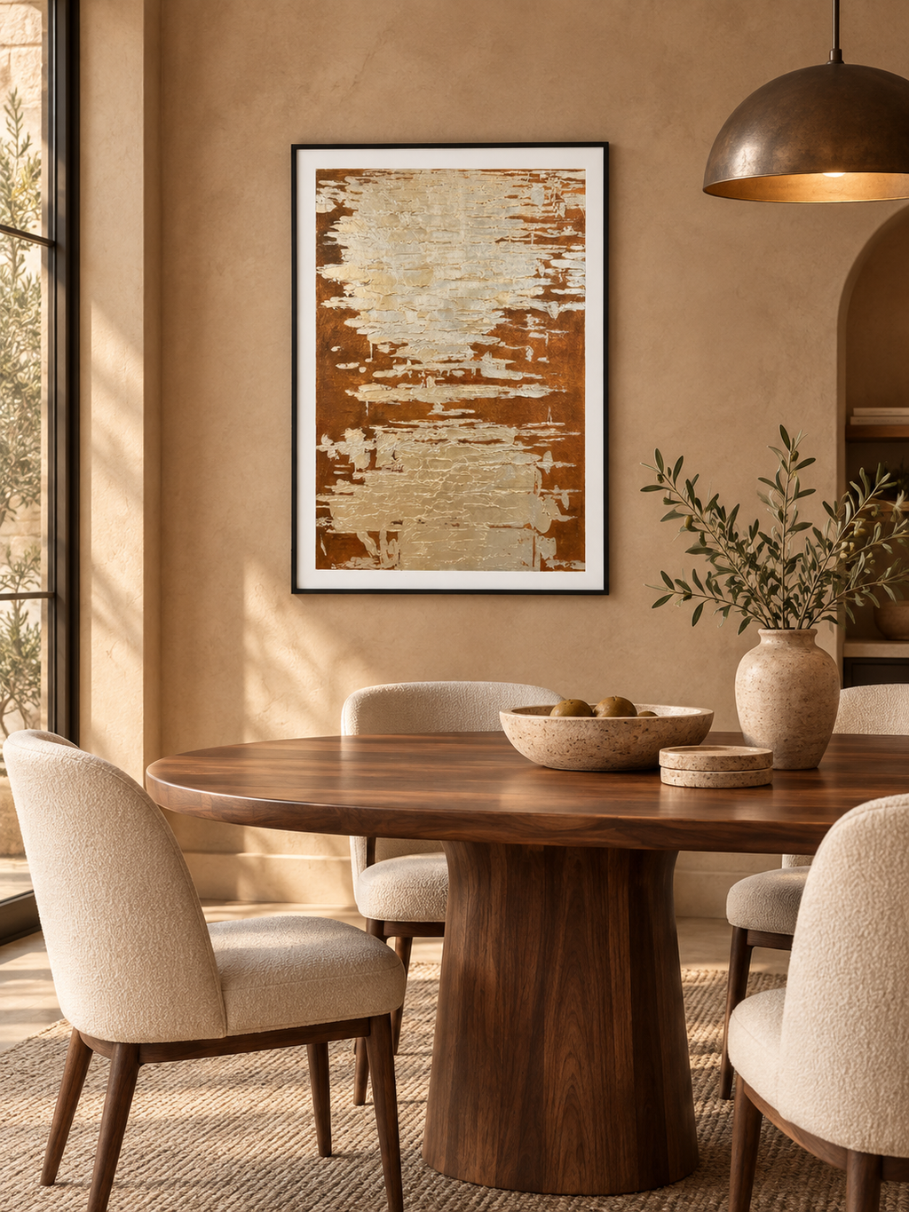 Golden Erosion – Textured Acrylic Abstract Canvas Wall Art