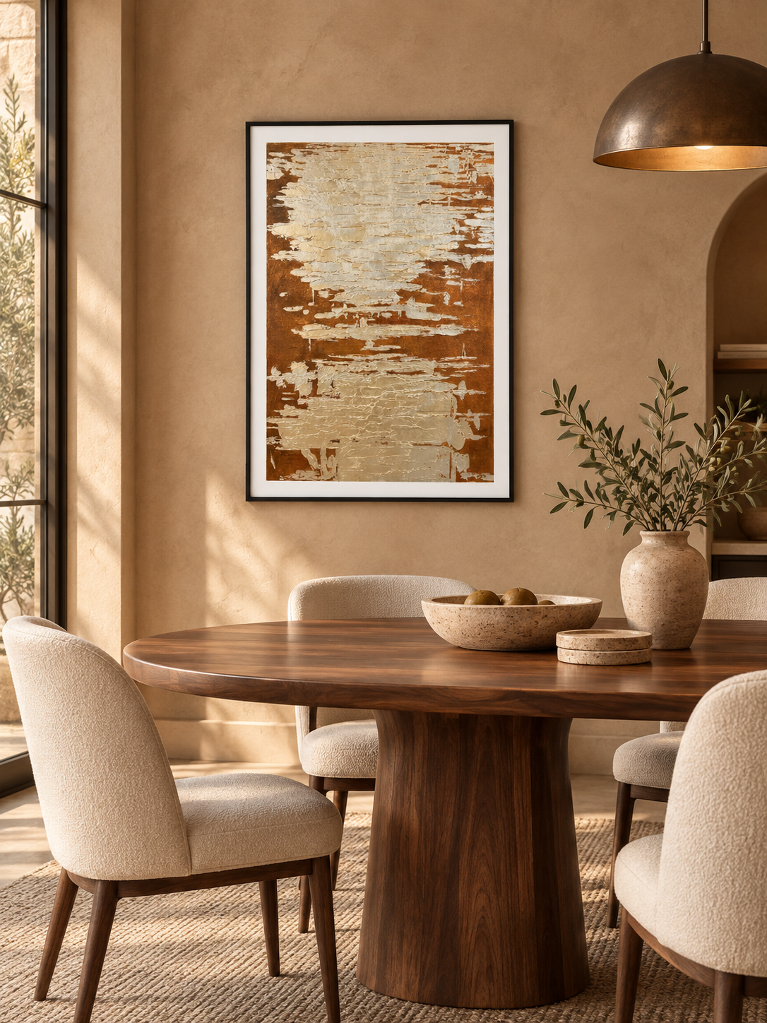 Golden Erosion – Textured Acrylic Abstract Canvas Wall Art