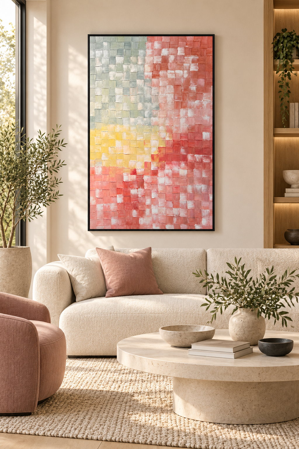 Colours in Rhythm – Textured Acrylic Geometric Canvas Wall Art
