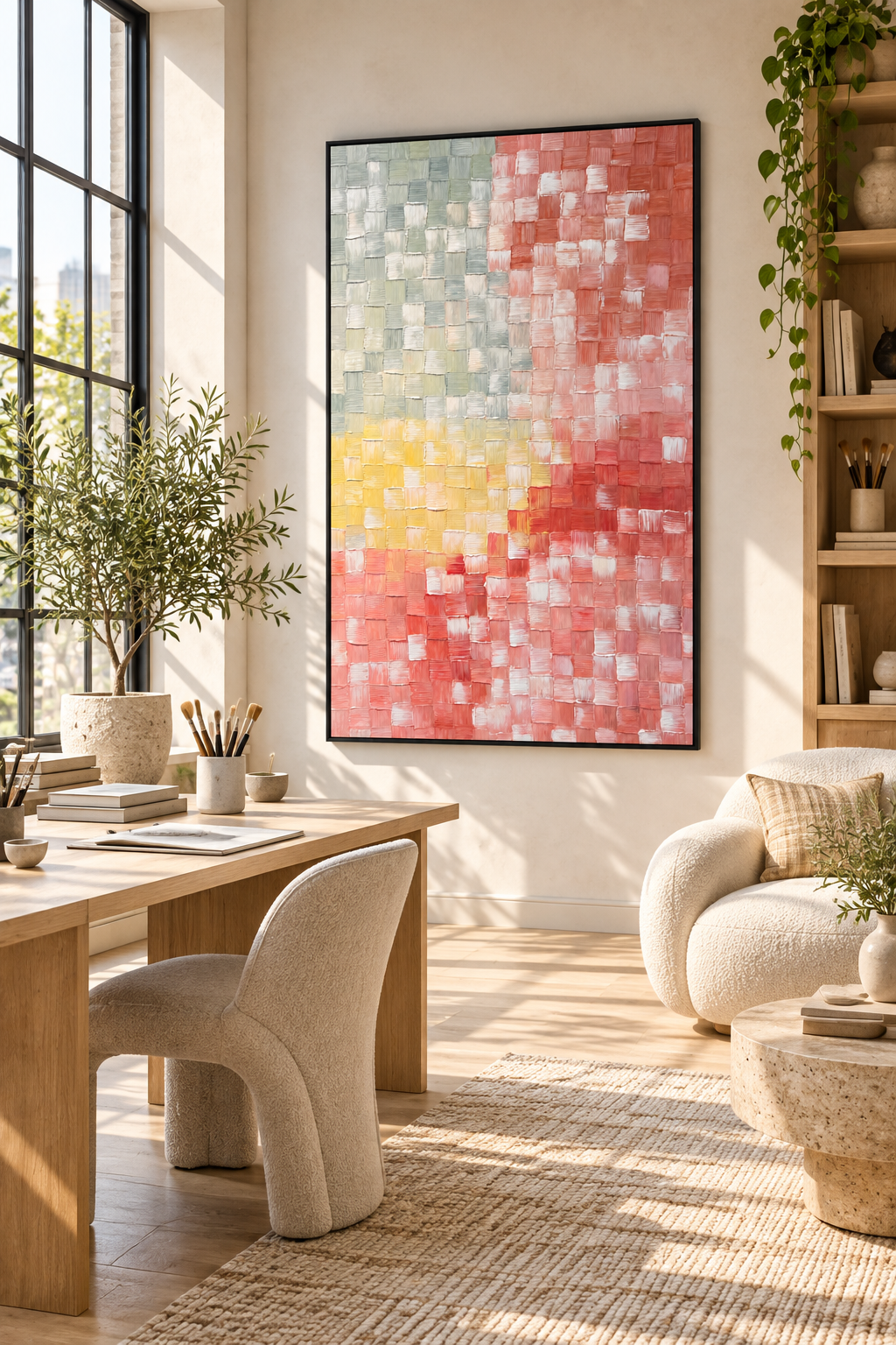 Colours in Rhythm – Textured Acrylic Geometric Canvas Wall Art