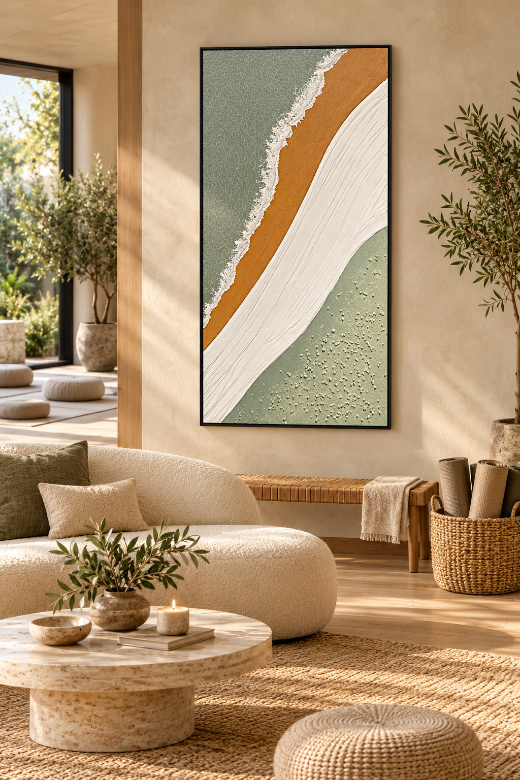 Flowing Harmony – Textured Acrylic Abstract Canvas Wall Art