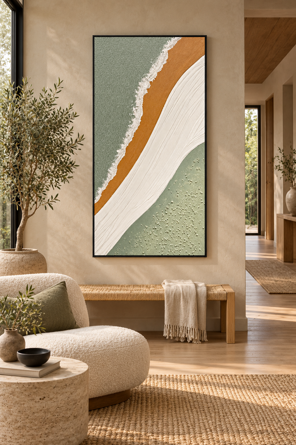 Flowing Harmony – Textured Acrylic Abstract Canvas Wall Art