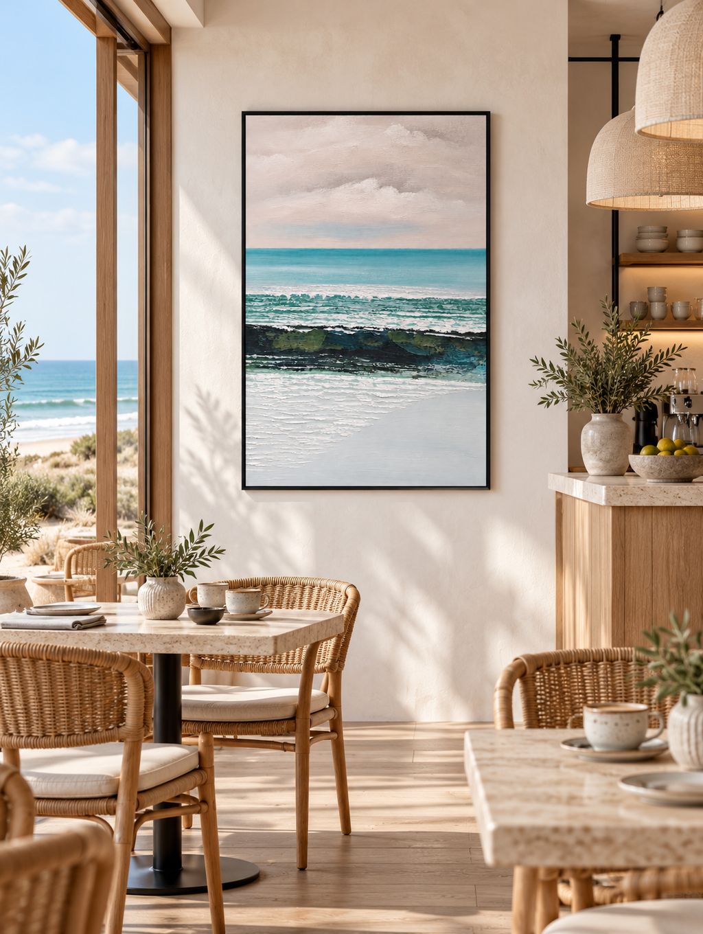 Where the Sea Rests – Textured Acrylic Coastal Canvas Wall Art