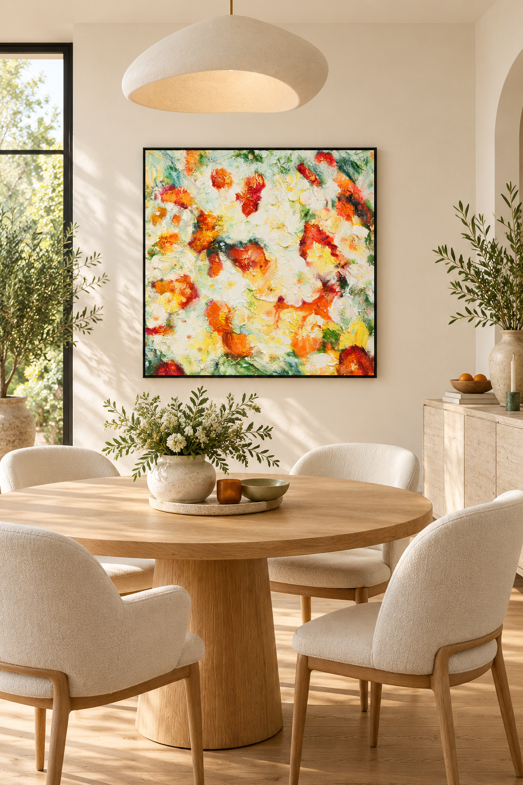 Wildflower Symphony – Textured Acrylic Floral Canvas Wall Art