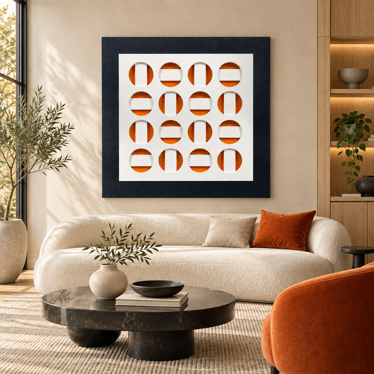 Echoes of Space – 3D Geometric Relief Wall Art
