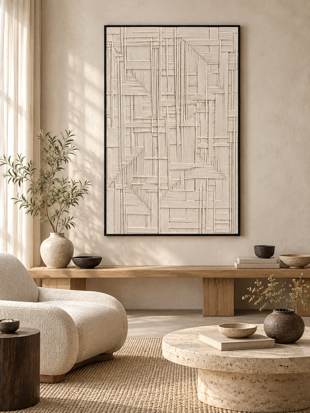Woven Geometry – 3D Geometric Thread Wall Art