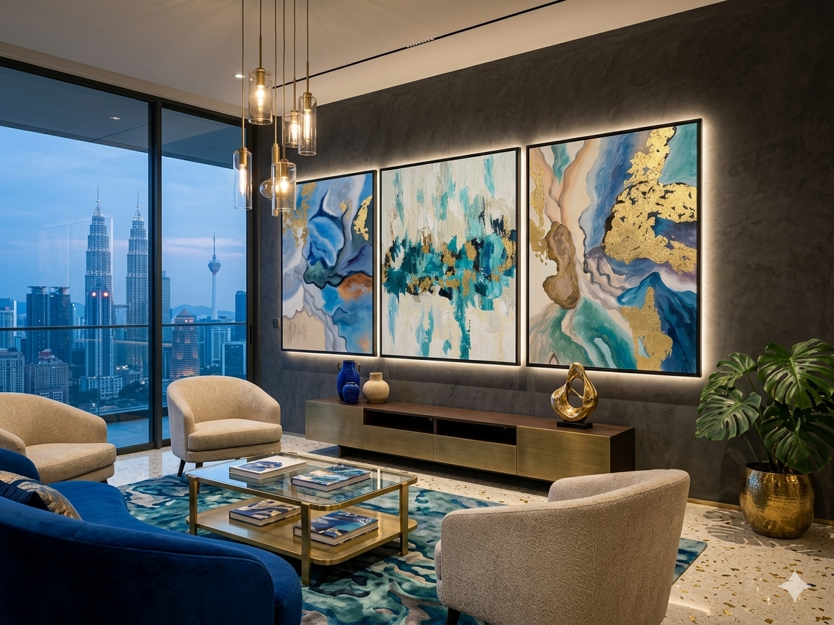 Abstract Marble Gold Triptych - Modern 3-piece Canvas Art Set