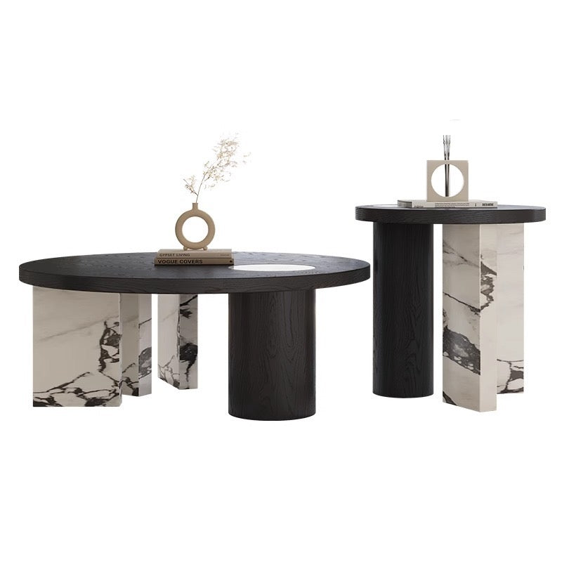 Scarlett Stunning Marble Wood Tea Table Set