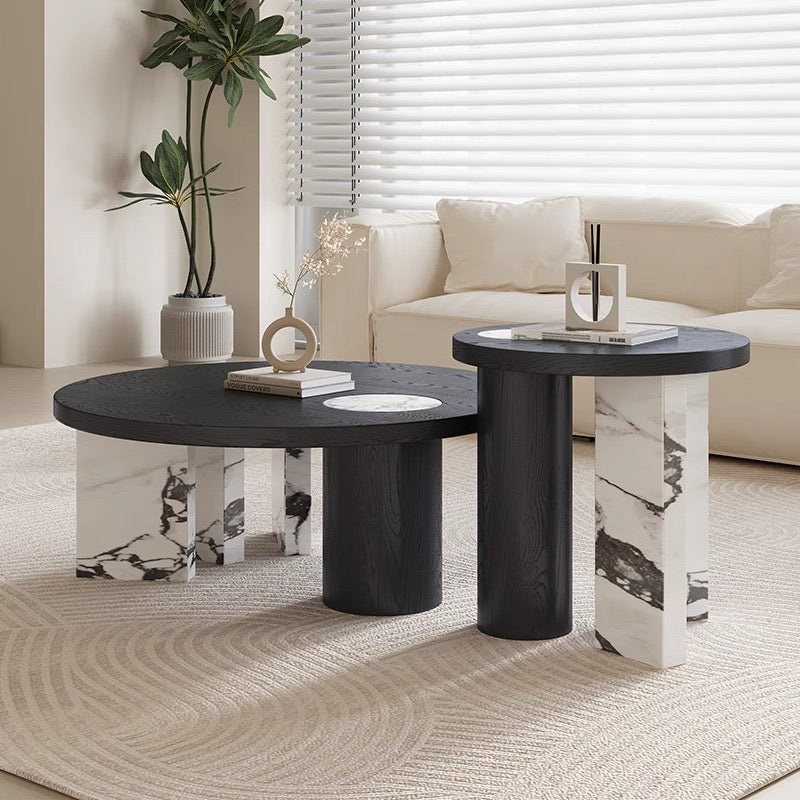 Scarlett Stunning Marble Wood Tea Table Set