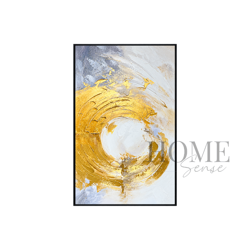 Golden Halo Canvas Wall Art | Gold Abstract Wall Painting