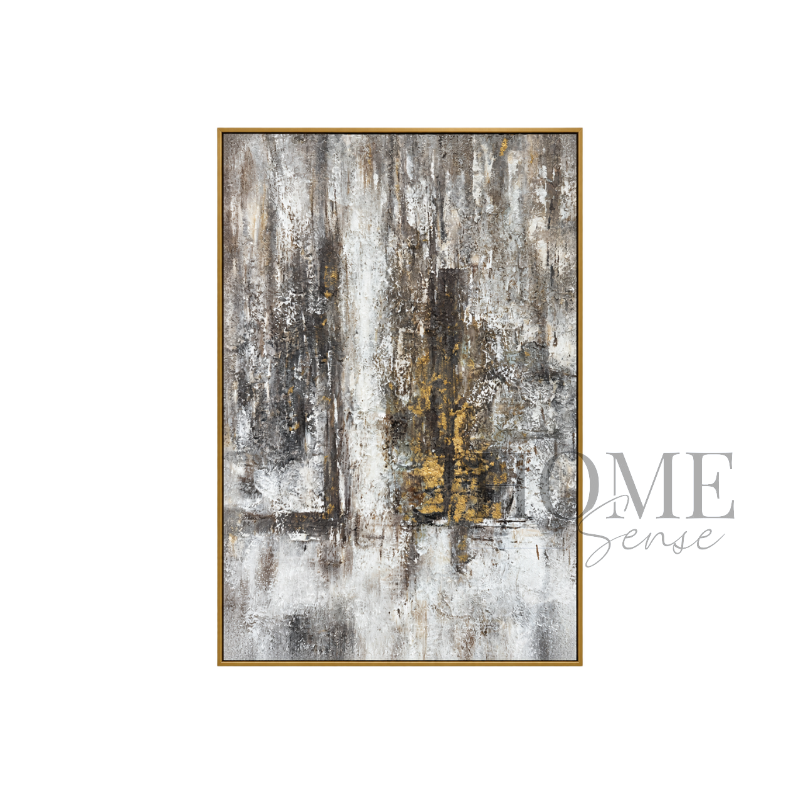 Silver Mirage | Modern Textured Abstract Canvas Wall Art