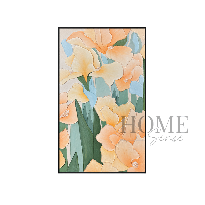 Morning Bloom – Textured Floral Acrylic Wall Art