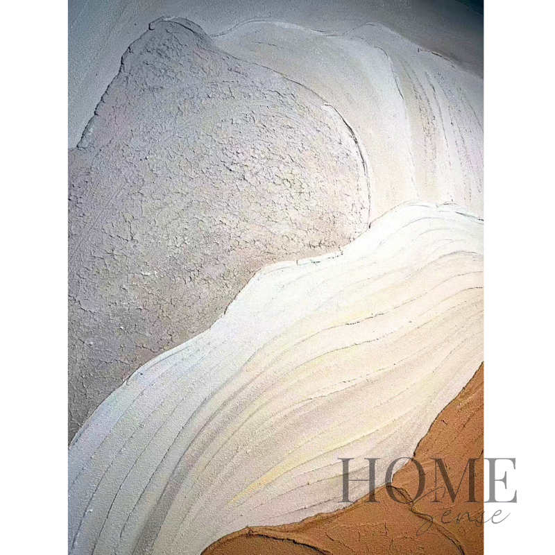 Harmony in Ivory – 3D Textured Abstract Canvas Wall Art