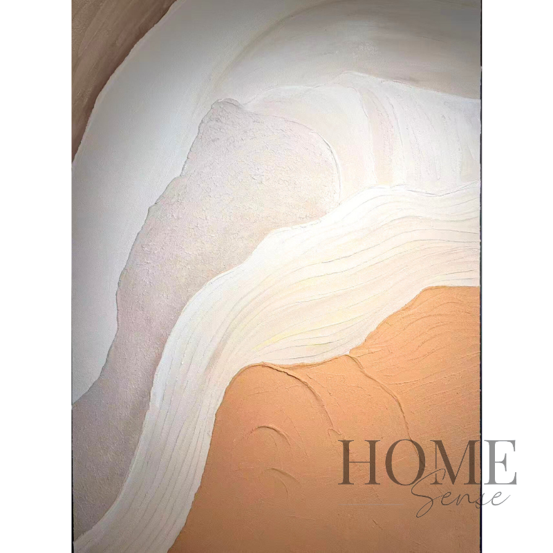 Harmony in Ivory – 3D Textured Abstract Canvas Wall Art