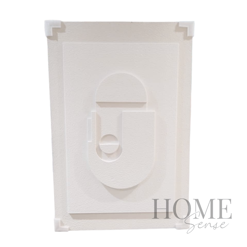 Modern Minimalist White Geometric Wall Art, Physical texture, 3D effect