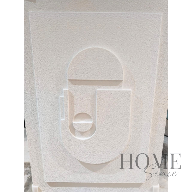 Modern Minimalist White Geometric Wall Art, Physical texture, 3D effect