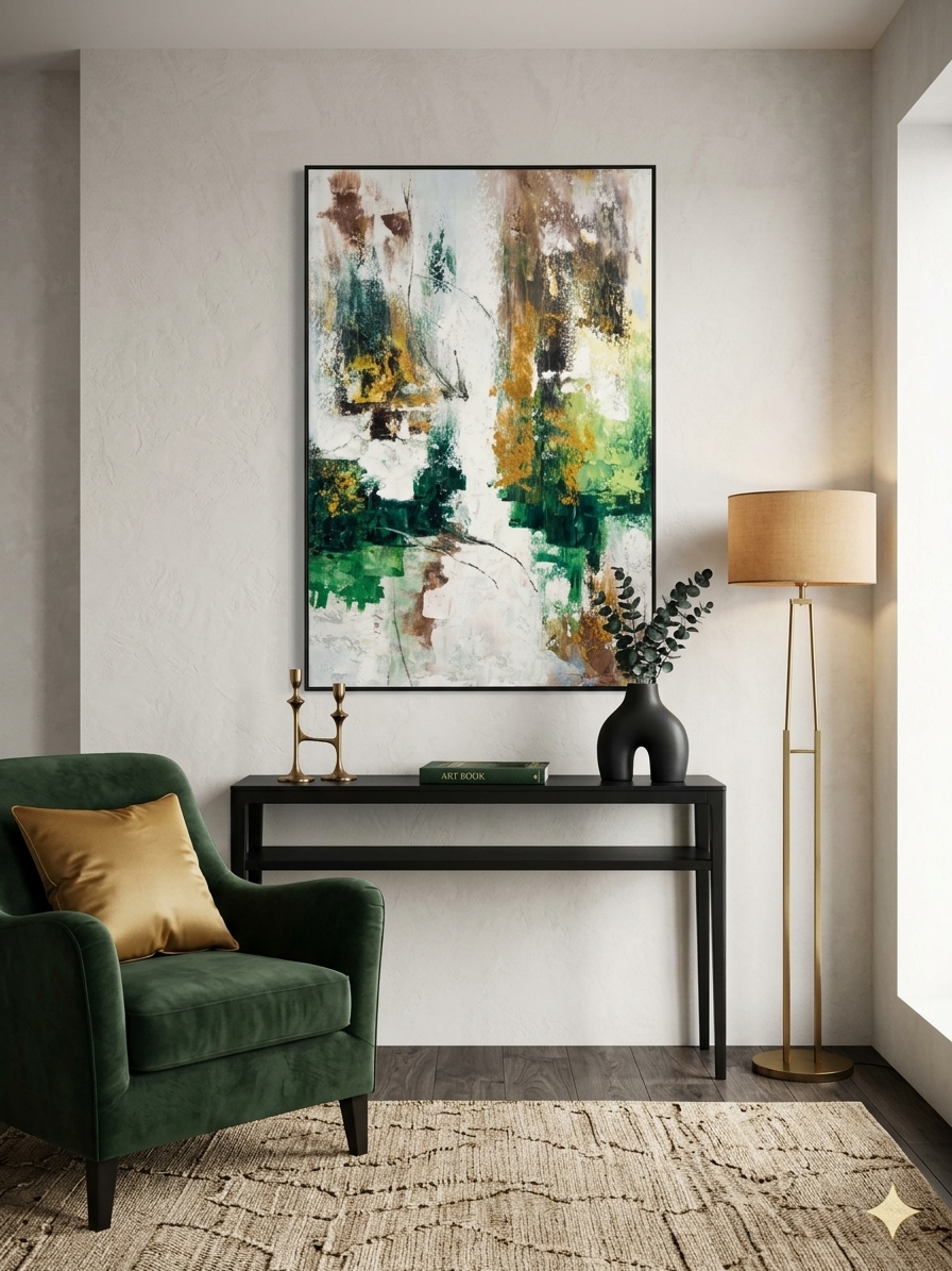 Jade and Ochre - Canvas Wall Art
