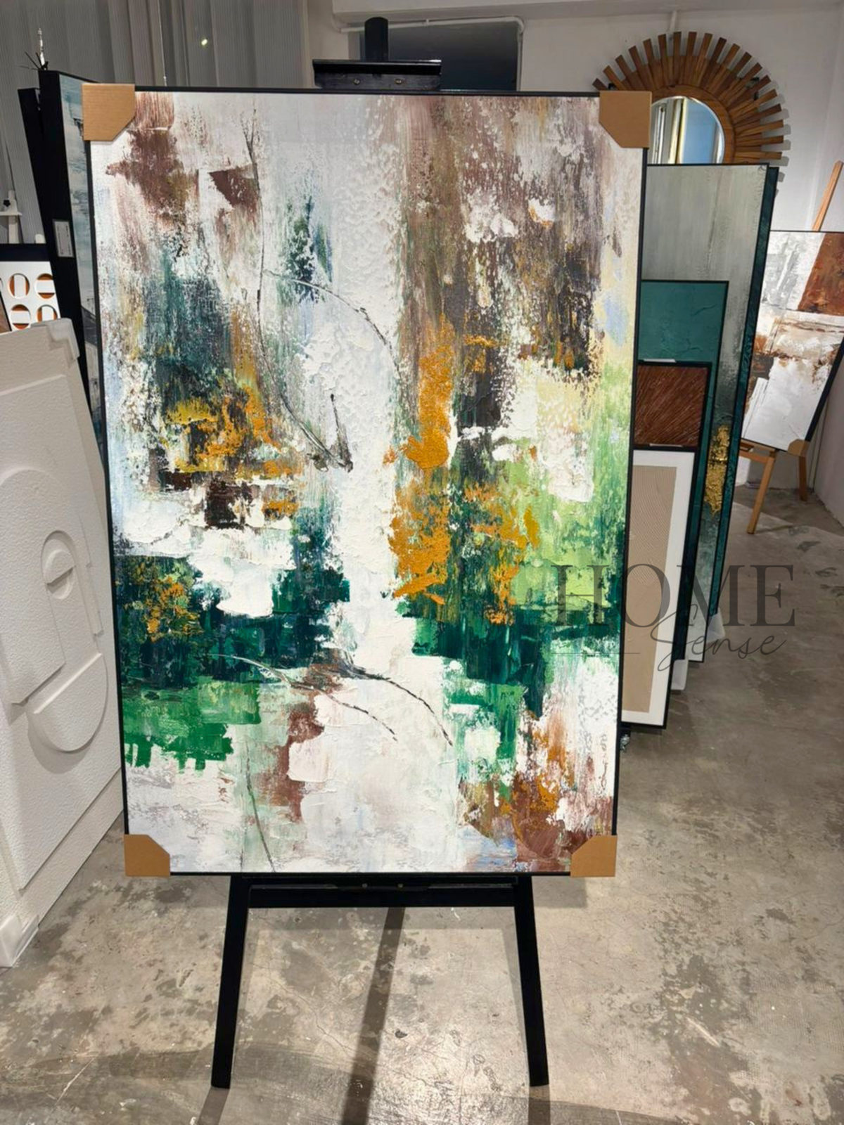 Jade and Ochre - Abstract Canvas Wall Art