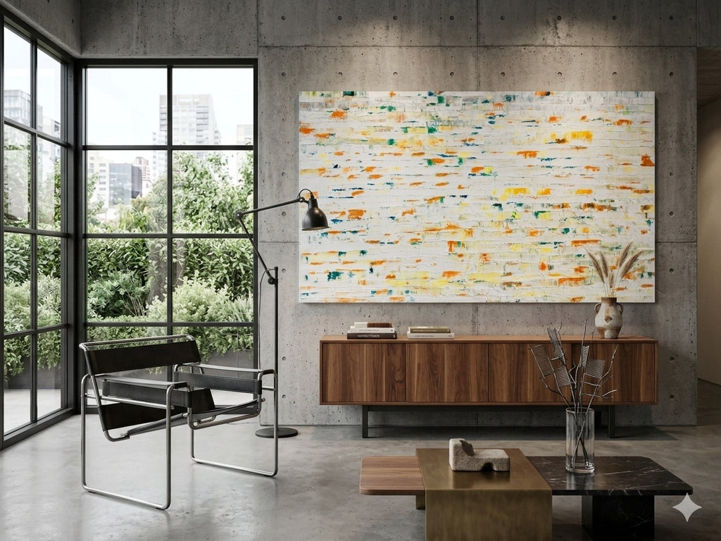 Sunlit Mosaic – Extra-Large Textured Abstract Canvas Wall Art
