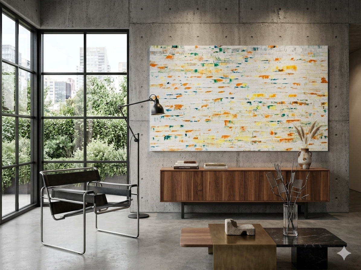 Sunlit Mosaic – Extra-Large Textured Abstract Canvas Wall Art