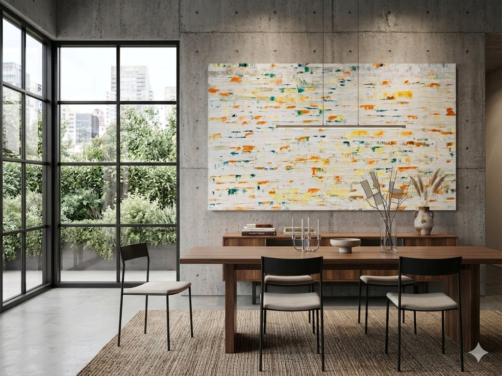Sunlit Mosaic – Extra-Large Textured Abstract Canvas Wall Art