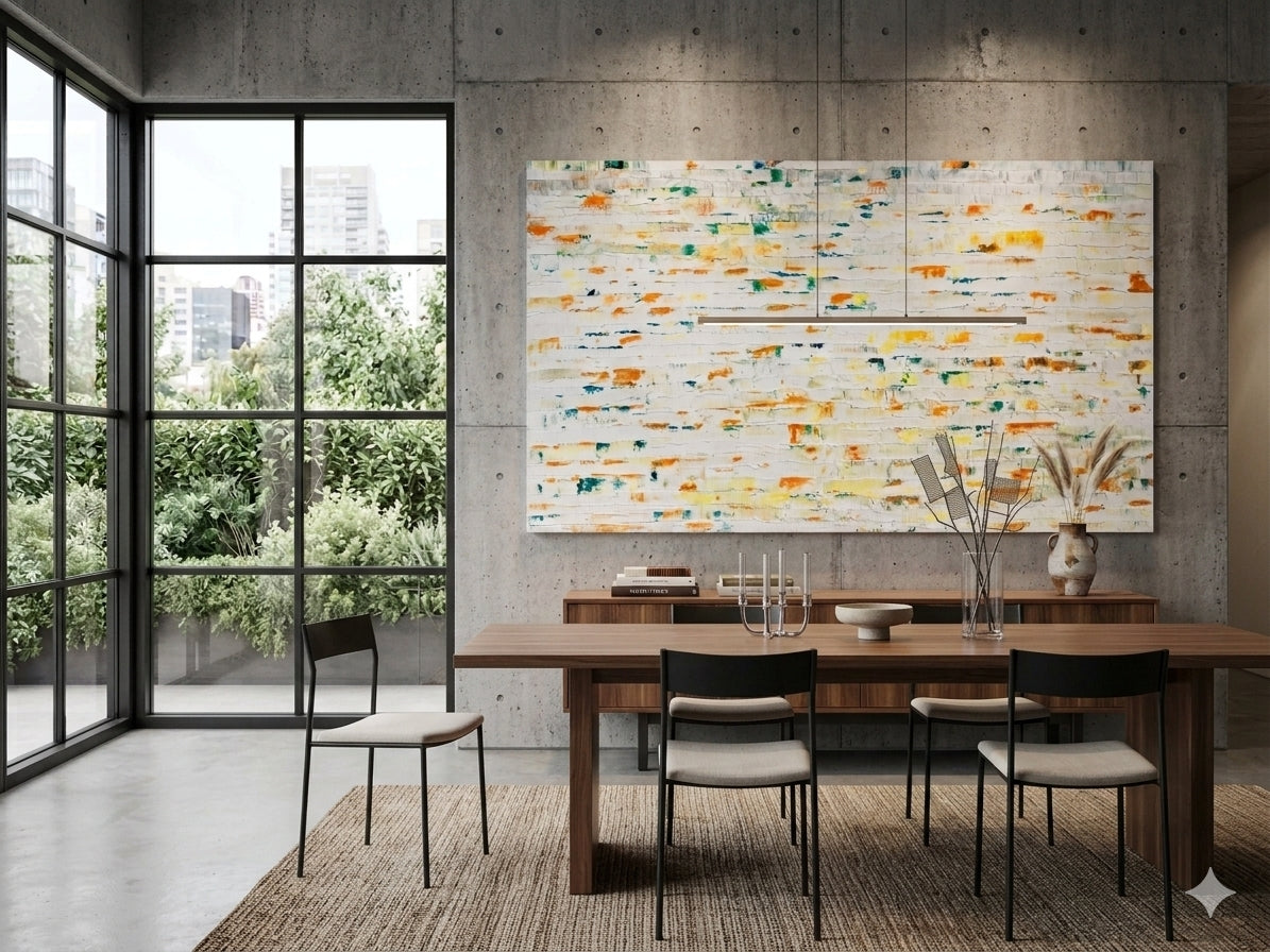 Sunlit Mosaic – Extra-Large Textured Abstract Canvas Wall Art