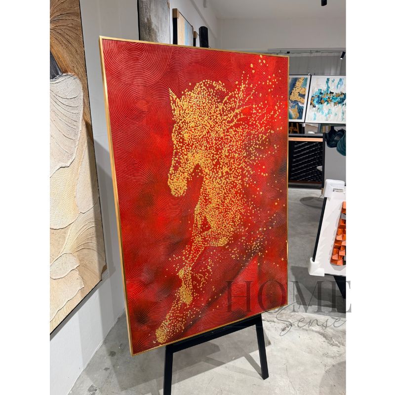 The Prosperous Steed – Hand-Painted Textured Oil Painting