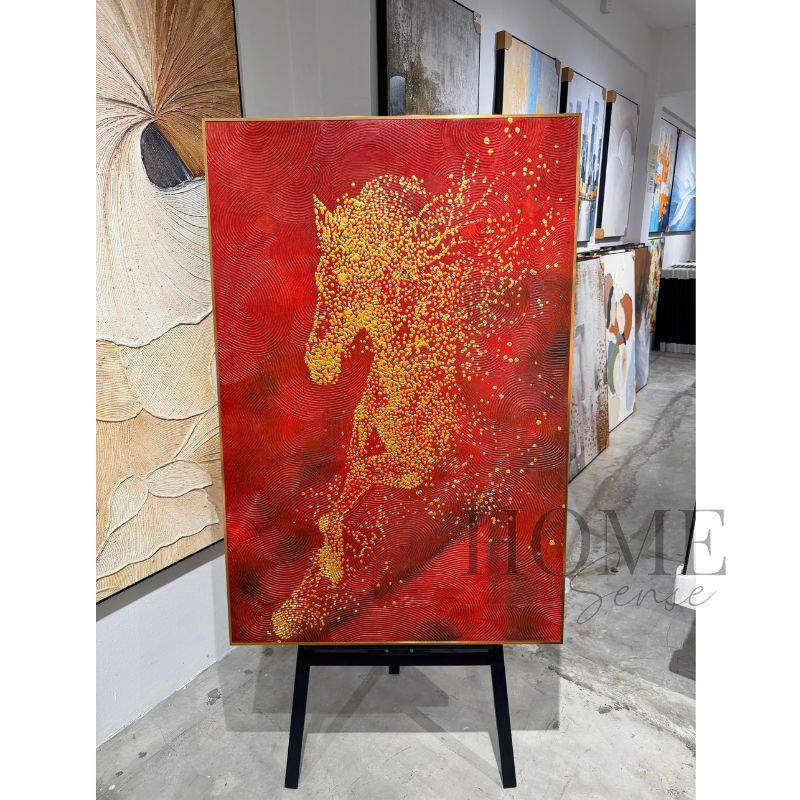 The Prosperous Steed – Hand-Painted Textured Oil Painting