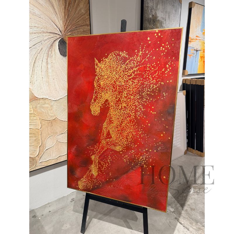 The Prosperous Steed – Hand-Painted Textured Oil Painting