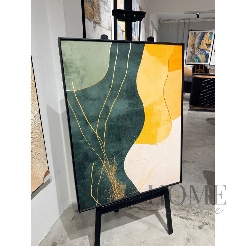 Where Emerald Meets Gold – Abstract Fine Art Print