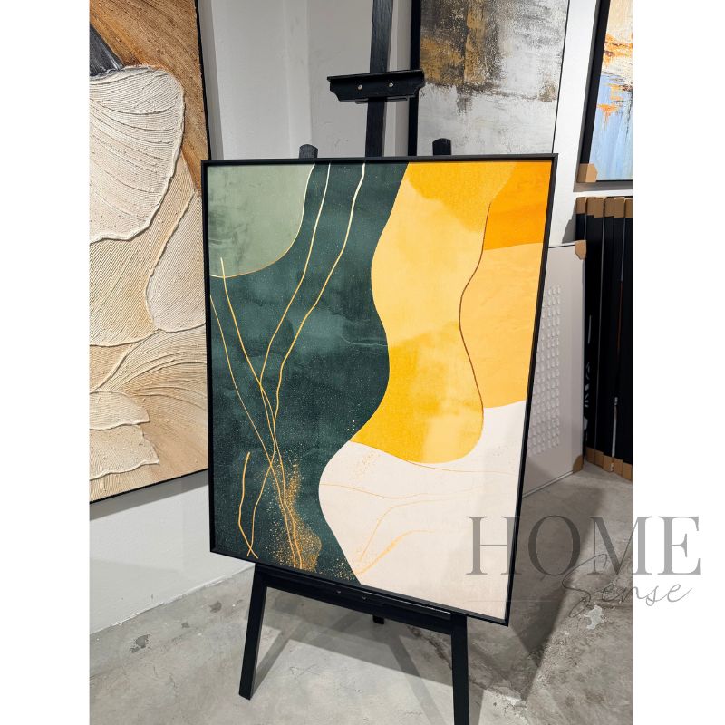 Where Emerald Meets Gold – Abstract Fine Art Print