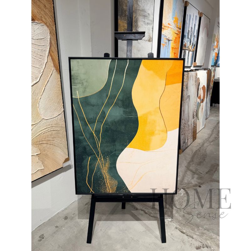 Where Emerald Meets Gold – Abstract Fine Art Print