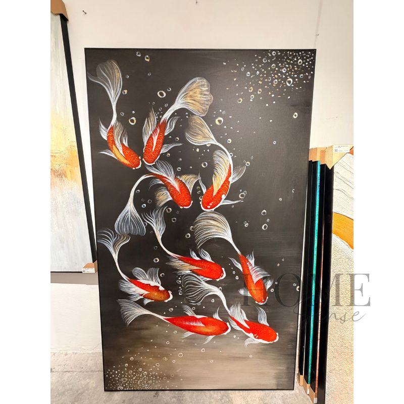 Eight Koi in Harmony – Acrylic Wall Art