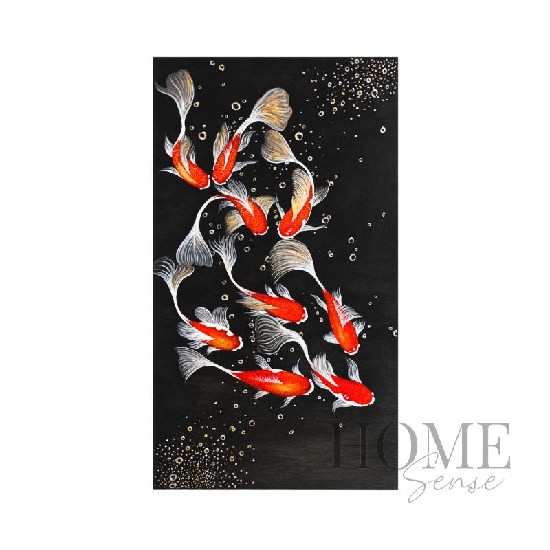 Eight Koi in Harmony – Acrylic Wall Art