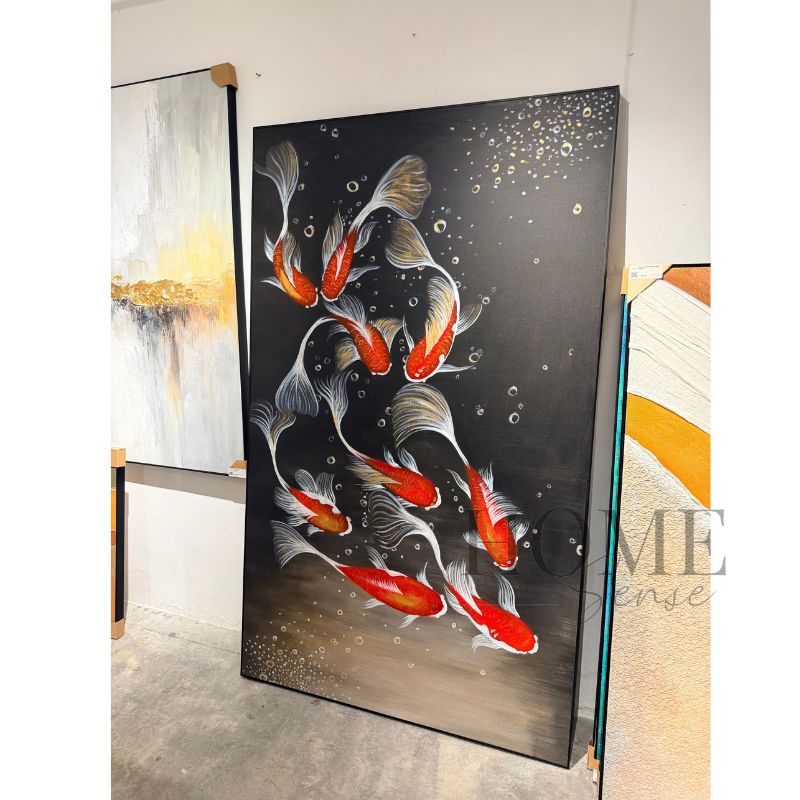 Eight Koi in Harmony – Acrylic Wall Art