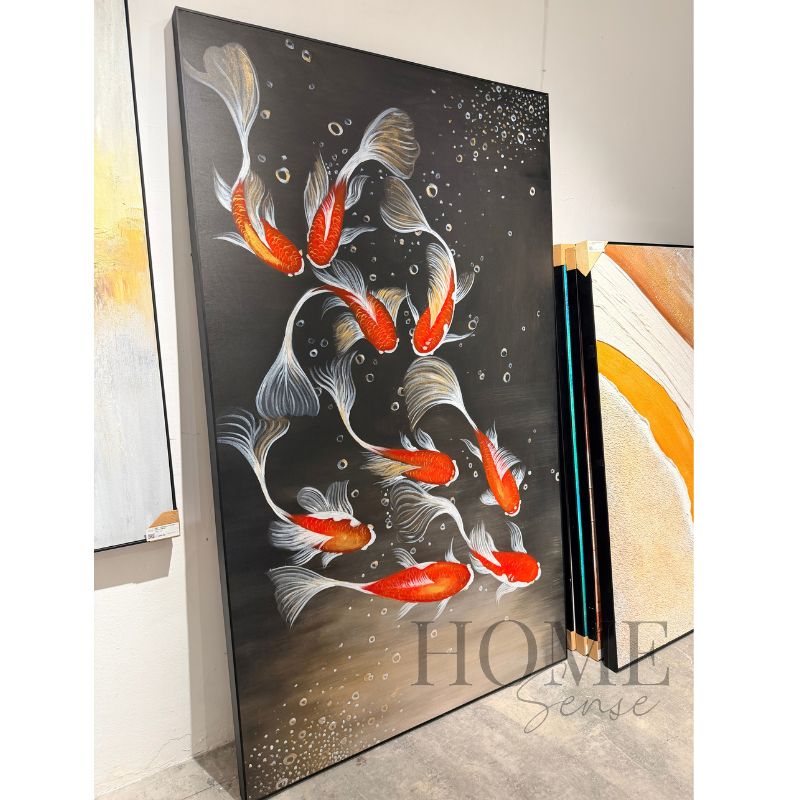 Eight Koi in Harmony – Acrylic Wall Art