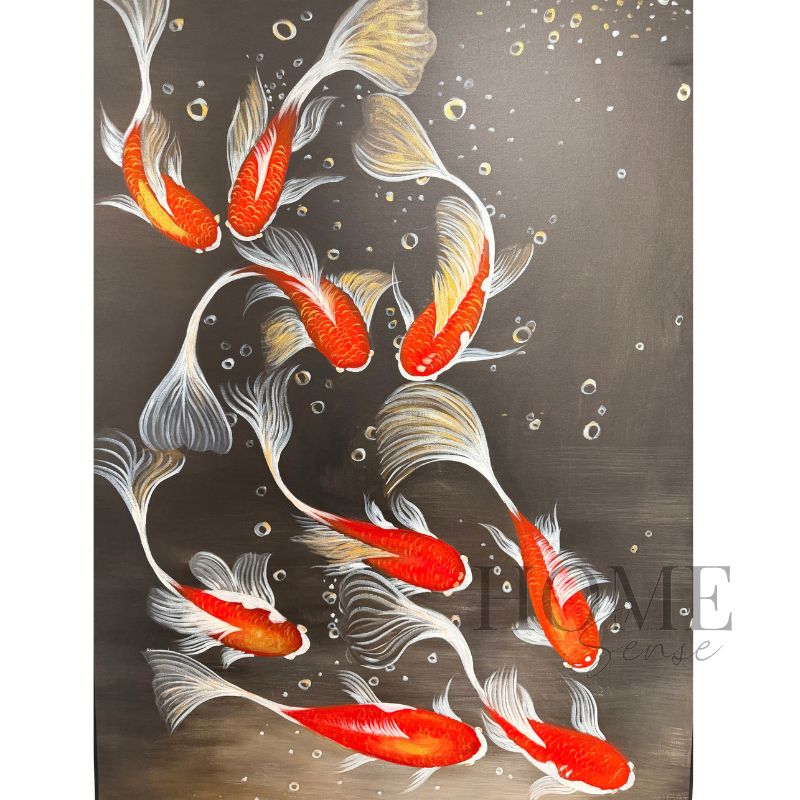 Eight Koi in Harmony – Acrylic Wall Art