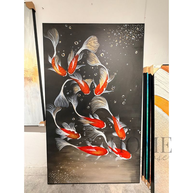 Eight Koi in Harmony – Acrylic Wall Art
