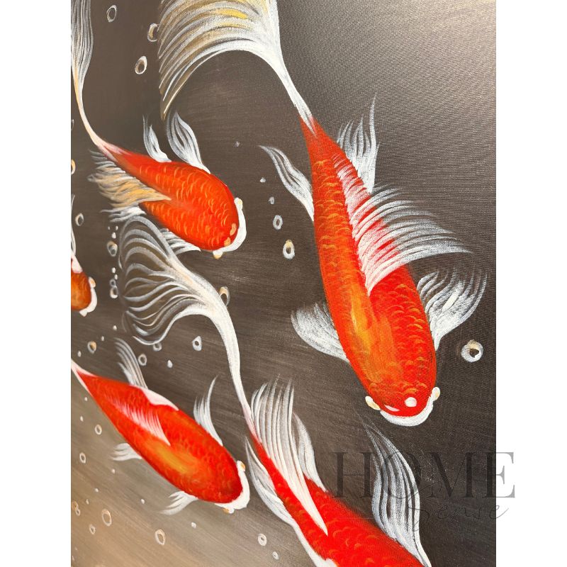 Eight Koi in Harmony – Acrylic Wall Art