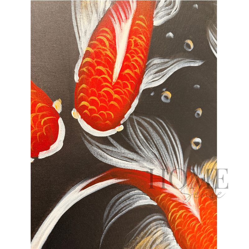 Eight Koi in Harmony – Acrylic Wall Art