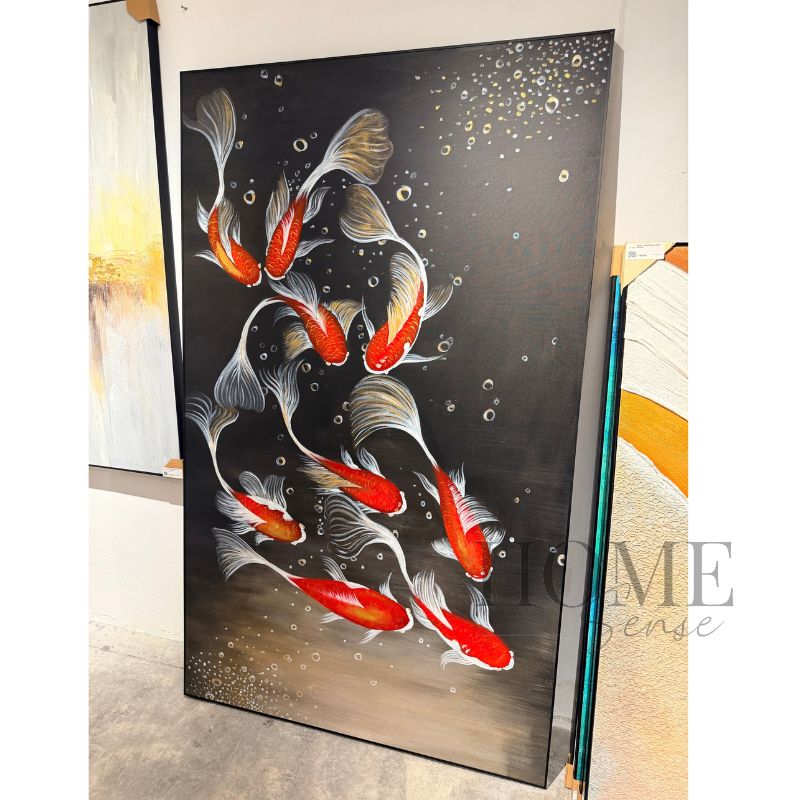 Eight Koi in Harmony – Acrylic Wall Art