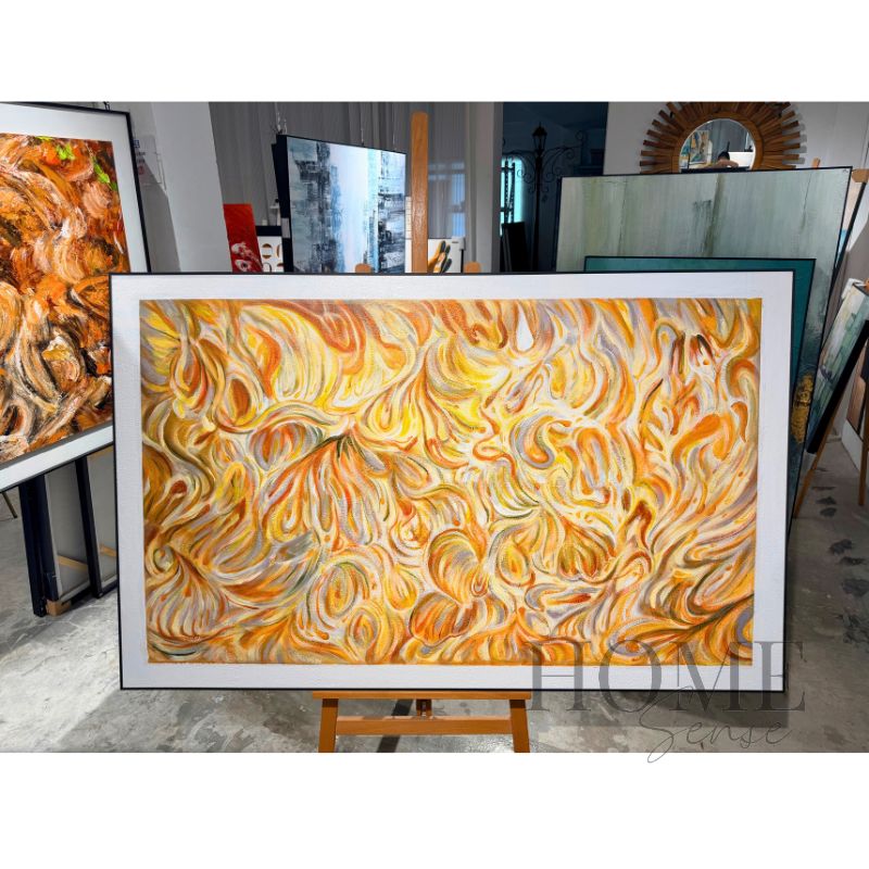 Petals of Radiance – Textured Abstract Acrylic Wall Art