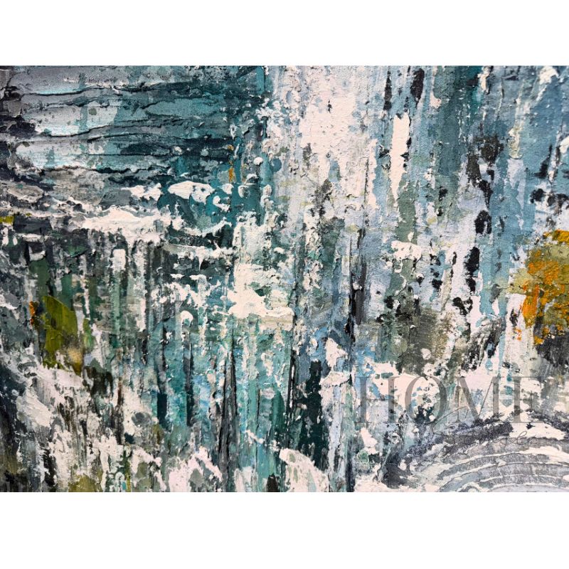 Urban Rain Symphony – Textured Abstract Acrylic Wall Art