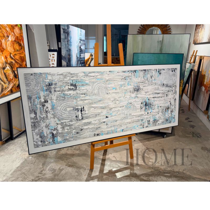 Arctic Rhythm – Textured Abstract Acrylic Wall Art