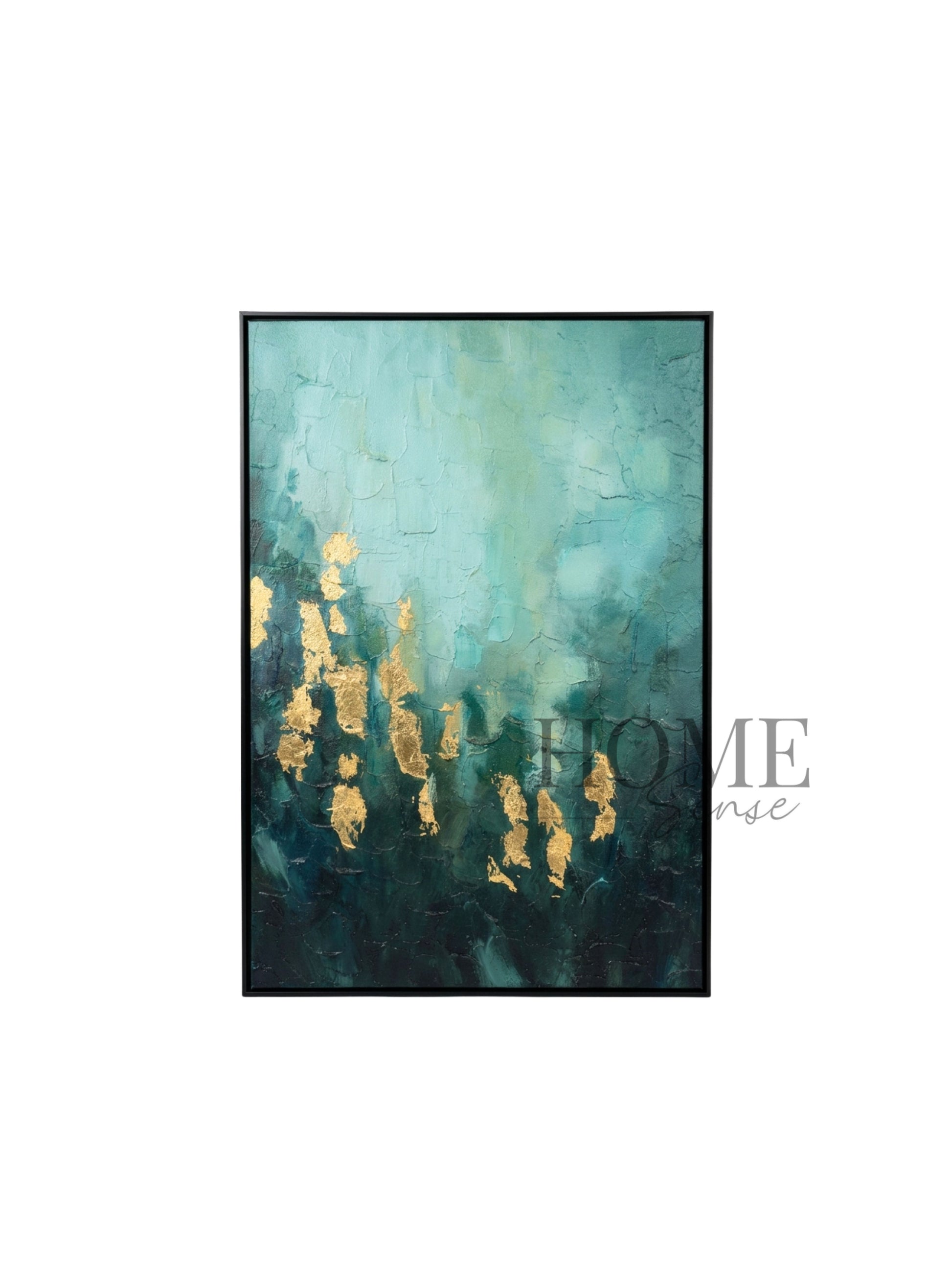 Emerald Green & Gold Abstract Canvas, Wall Art