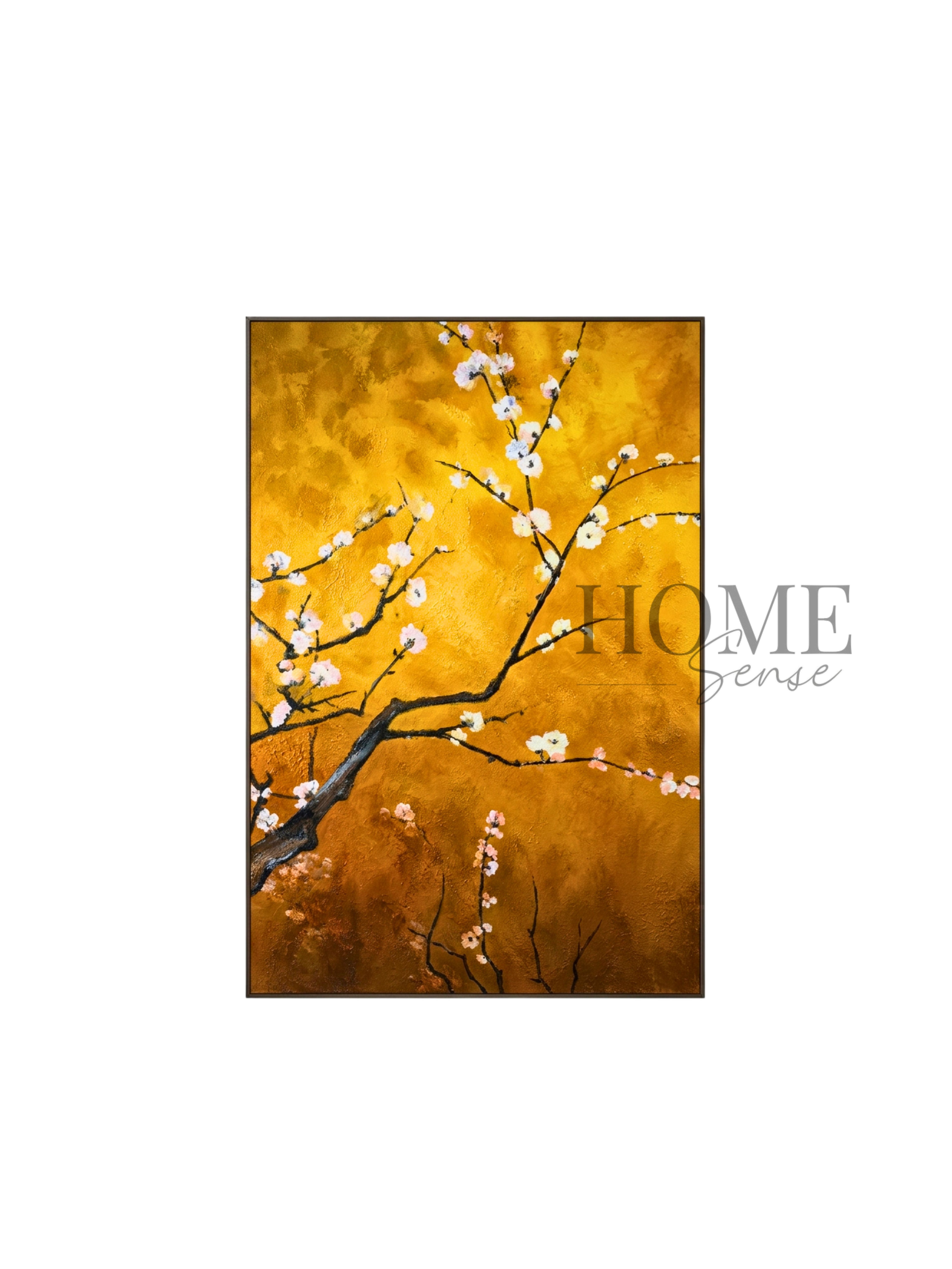 Golden Sakura Blossom - Canvas, Wall Art