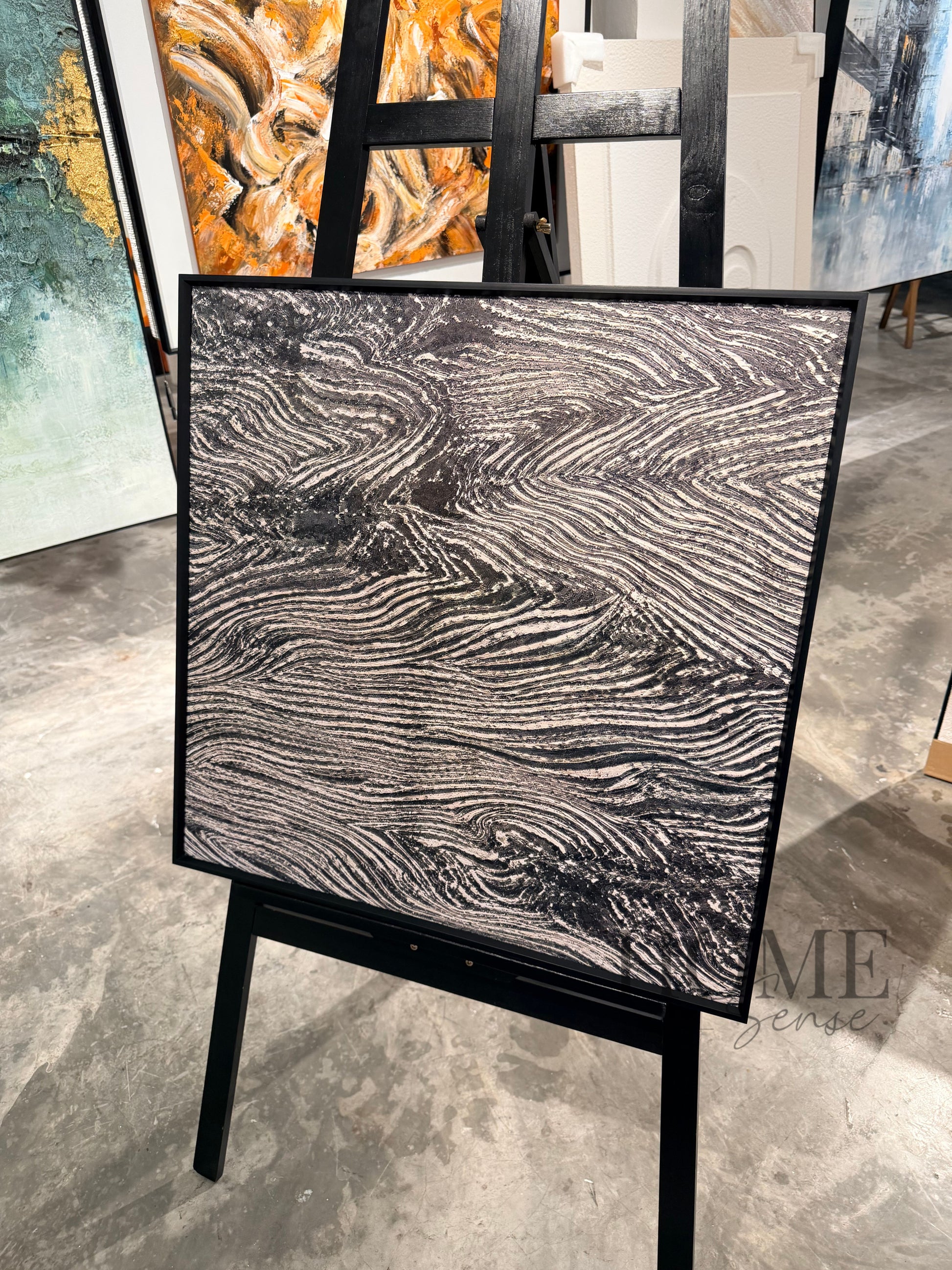 Silver Wave Motion - 3D Embossed Texture Wall Art