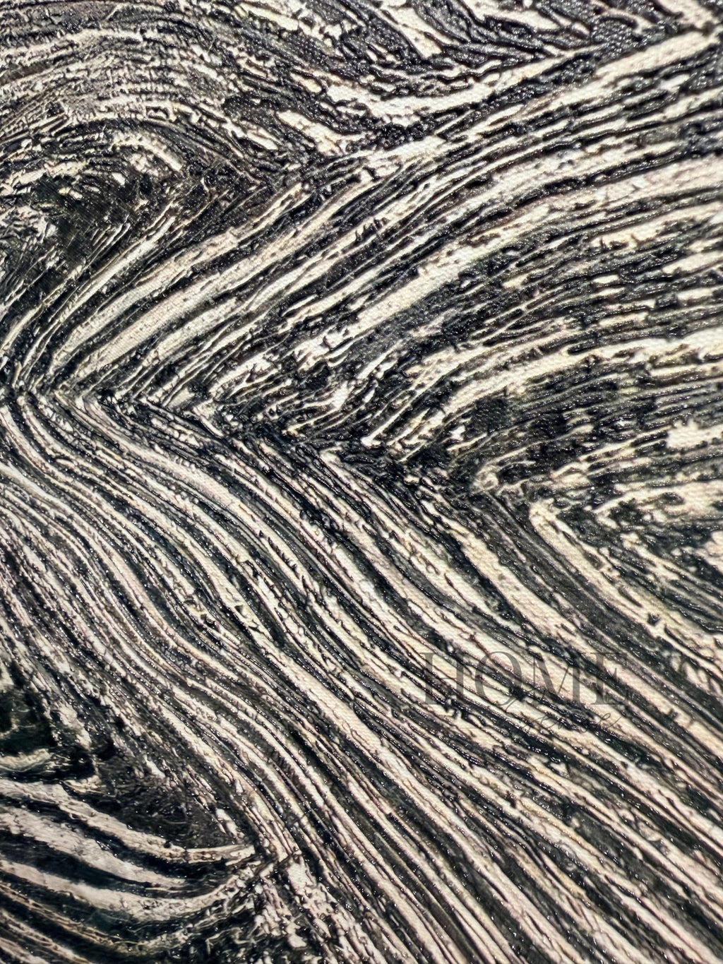 Silver Wave Motion - 3D Embossed Texture Wall Art