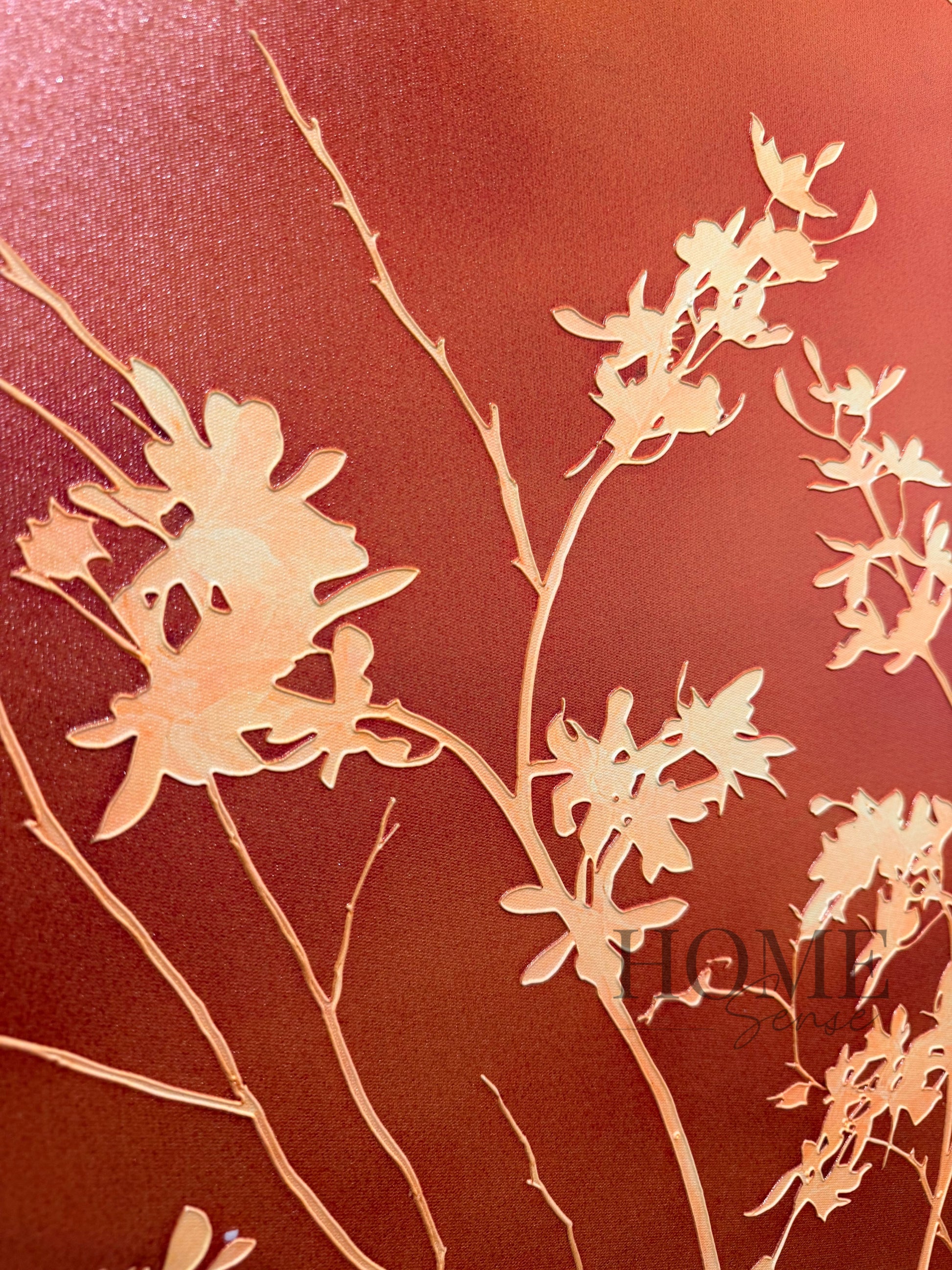 Golden Wildflower - 3D Embossed Texture Wall Art