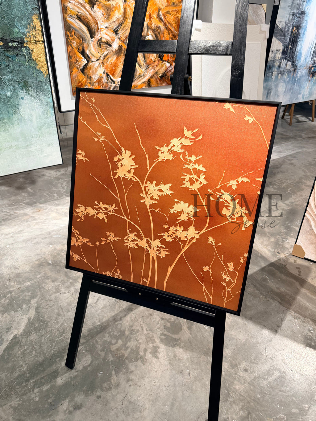 Golden Wildflower - 3D Embossed Texture Wall Art